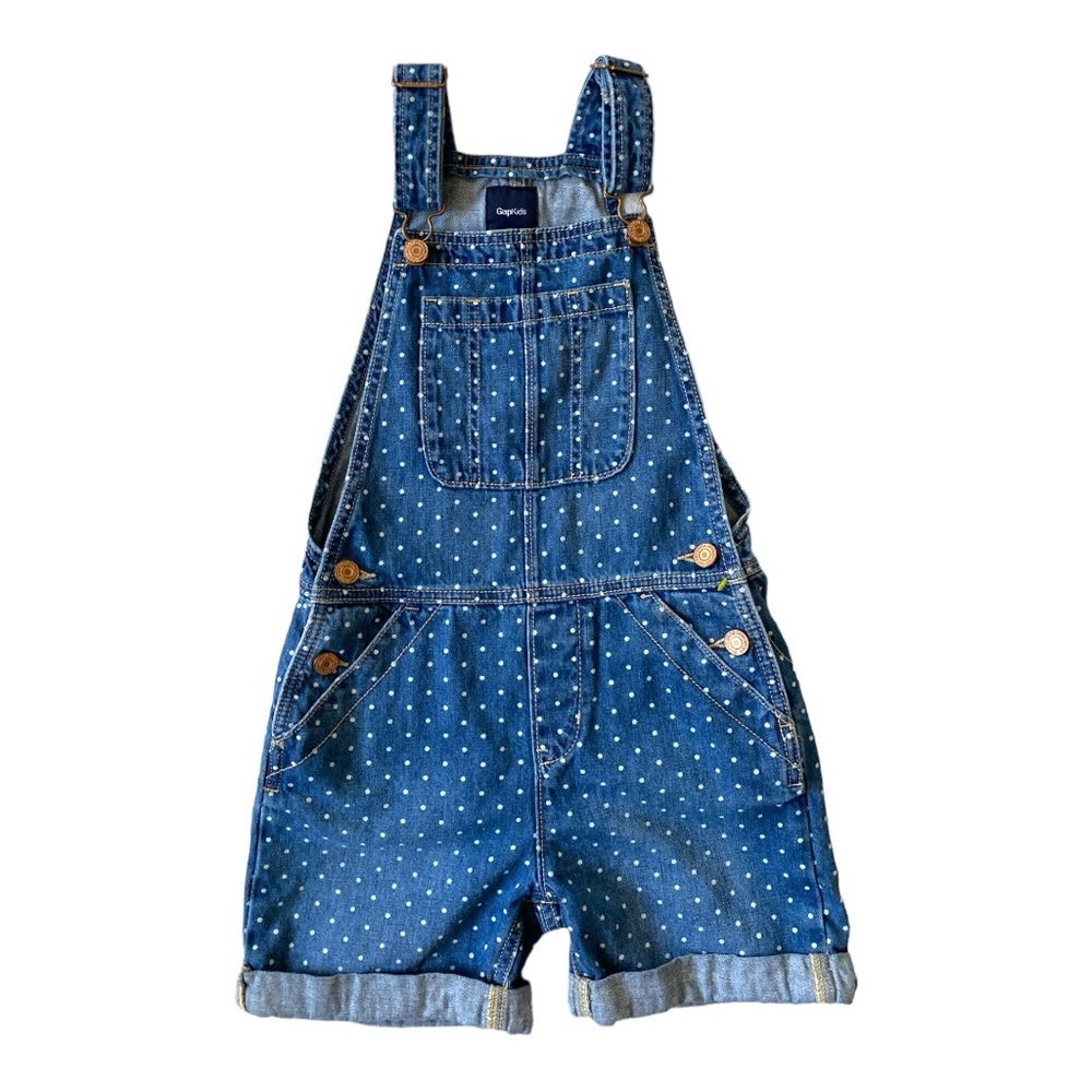 GAP Kids Overalls Shorts Denim Chambray Jumper Romper Shortalls Bibs Blue White